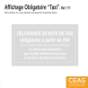 Affichage Délivrance de la Note de Taxis