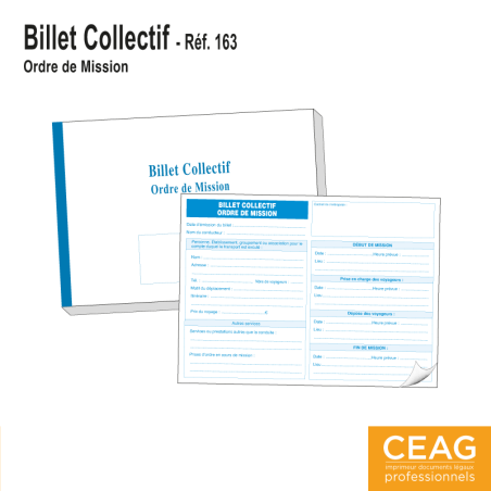Carnet Billet Collectif de Transport - Ordre de Mission Duplicata