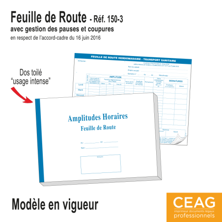 Carnet Feuille de Route Hebdomadaire - 3 Feuillets