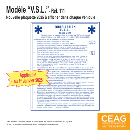 Plaquette Tarif VSL - 2025