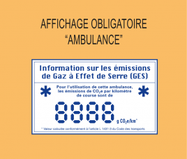 Affichage Emissions de Gaz à Effet de Serre Ambulances