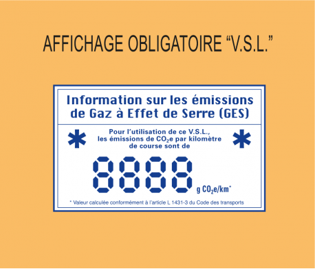 Affichage Emissions de Gaz à Effet de Serre VSL