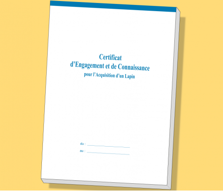 Lapin - Carnet Certificat d'Engagement et de Connaissance