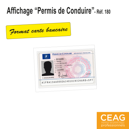 Pochette d'Affichage - Permis de Conduire/Carte Professionnelle